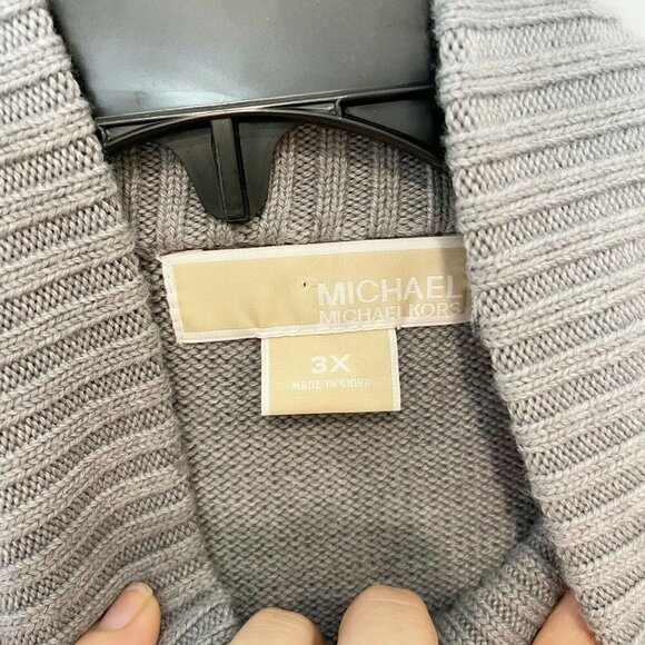 Michael Kors Womens Sleeveless Rabbit Fur Vest Jacket Gray Size 3X Ribbed Knit - Picture 3 of 8